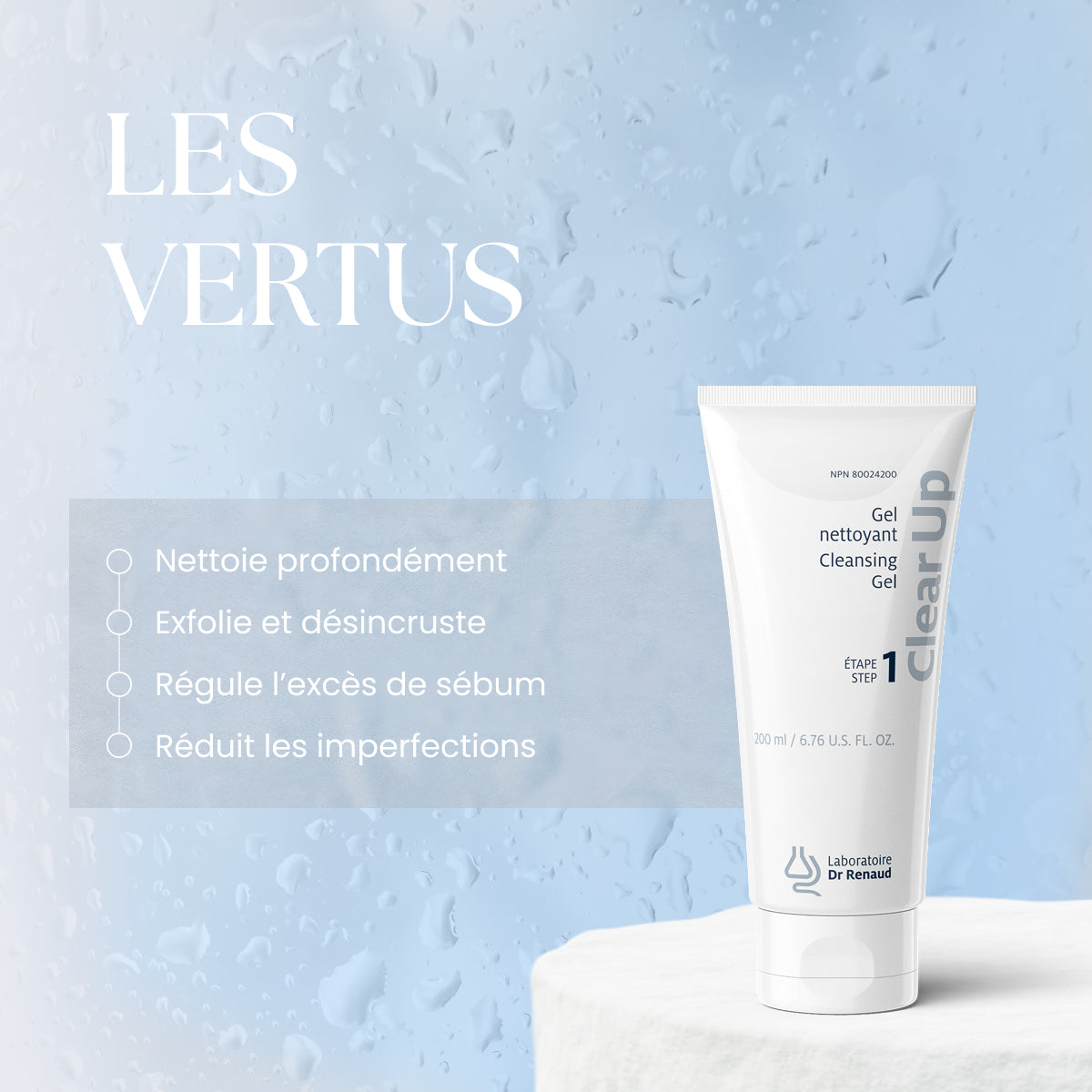 Clear Up – Gel nettoyant moussant anti-imperfections