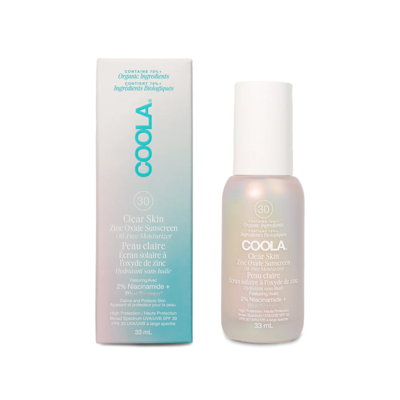 Coola. Écran Solaire à L'Oxyde de Zinc FPS 30 - Peaux Claires - 33 ml